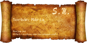 Sorbán Mária névjegykártya